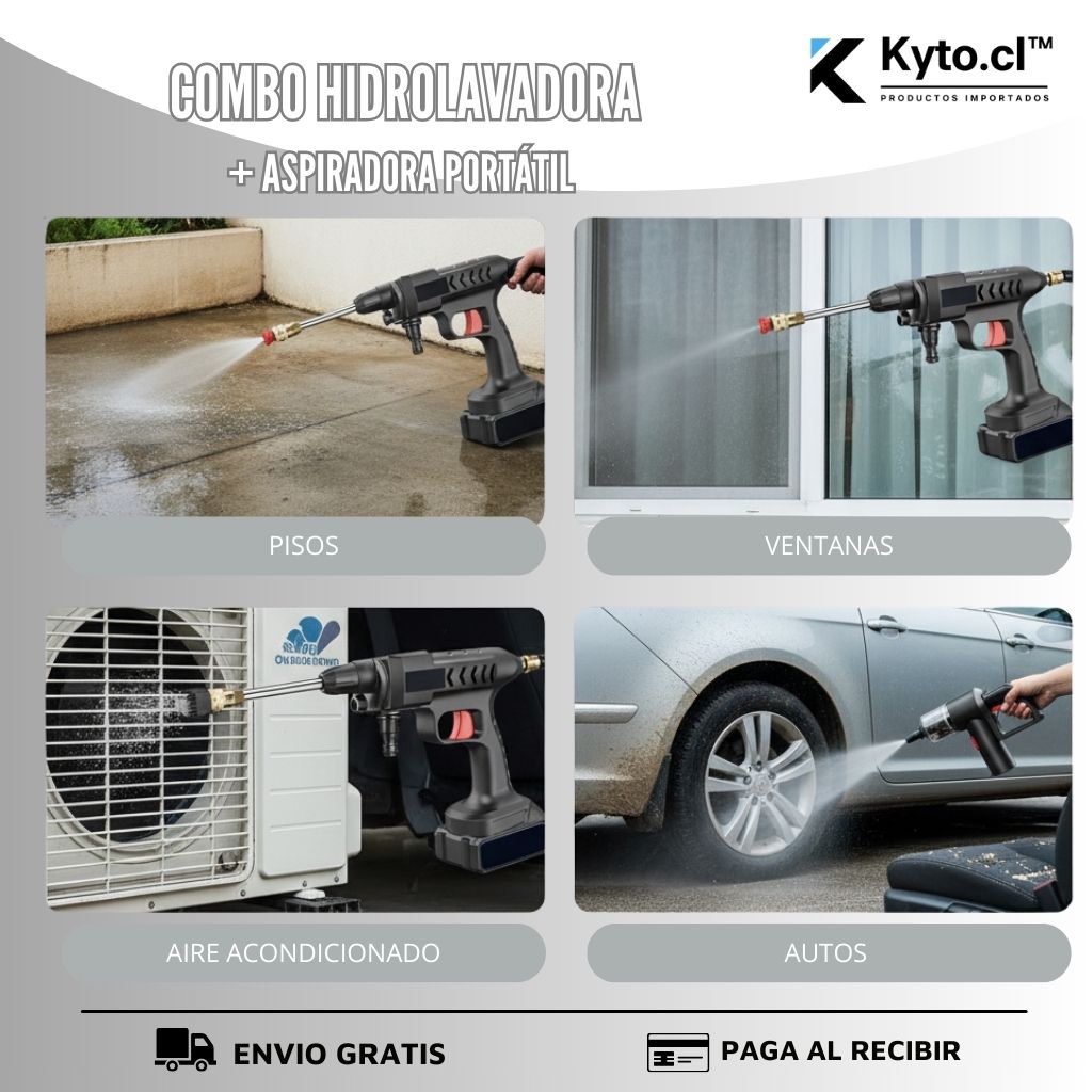 COMBO IMBATIBLE : Hidrolavadora + Aspiradora portátil