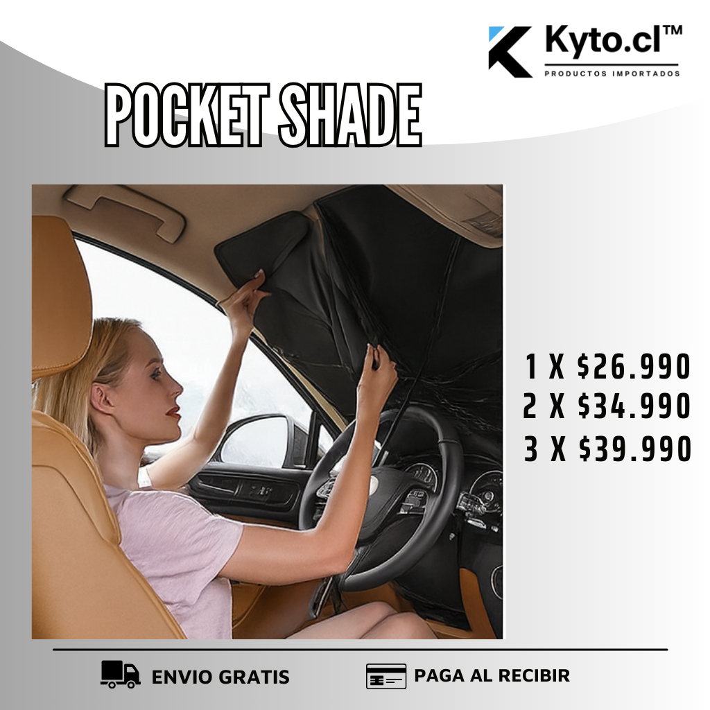 POCKET SHADE: Sombrilla para autos
